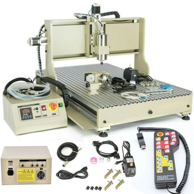 1500W 4 Axis Router 6090 CNC Engraver Woodworking Milling Carving Machine + RC