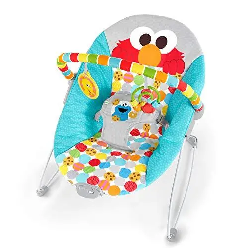 Sesame Street I Spot Elmo! 3-Point Harness Vibrating Baby Bouncer with -Toy bar
