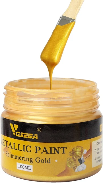 Pintura acrílica metálica VGSEBA, pintura de hoja de oro, pintura artesanal acrílica de 100 ml para