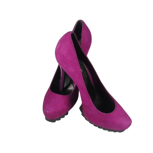 RIVER ISLAND WOMENS High Heel Stiletto Pumps Purple Suede Platform