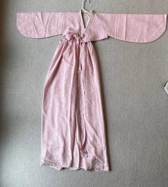 Vintage Traditional Korean Women's Dress Hanbok Chima Jeogori Pink Silk