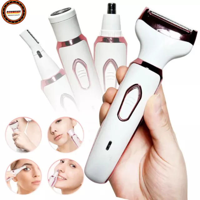 4In1 Elektrischer Rasierer für Frauen Ladyshaver Damenrasierer Körperhaartrimmer