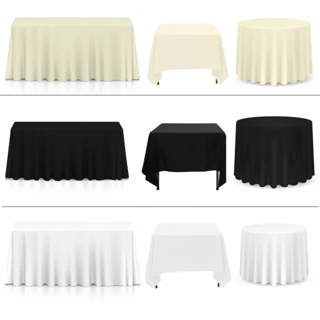 Round Rectangle Polyester Tablecloth Table Cover Wedding Decor Large Table Cloth