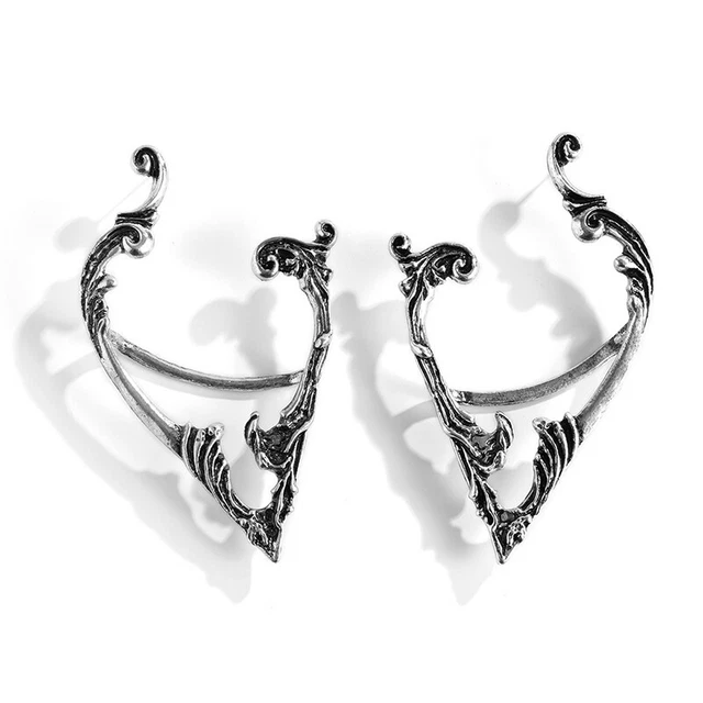 Dark Elf Ear Clip No Piercing Earrings For Women Color Goth Earcuff Jewe-wf