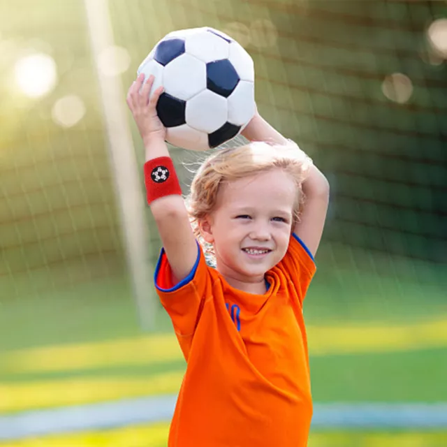 6pcs Football Embroidered Protector Sport Sweatband Children Kids Wristband