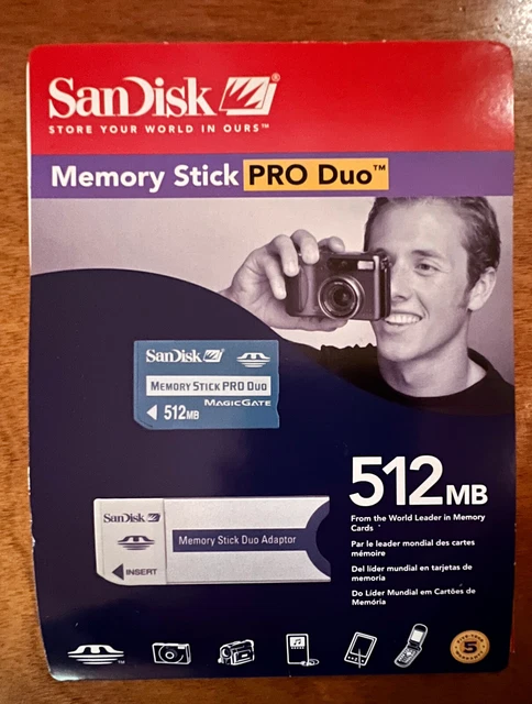 Tarjeta SanDisk SD 512 MB Memory Stick PRO Duo SDMSPD-512-A10