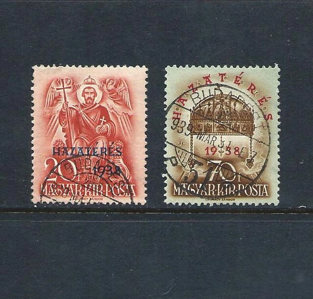HUNGARY _ 1938 'ACQUISITION of CZECH TERRITORY' SET of 2 _ USED ___(821)