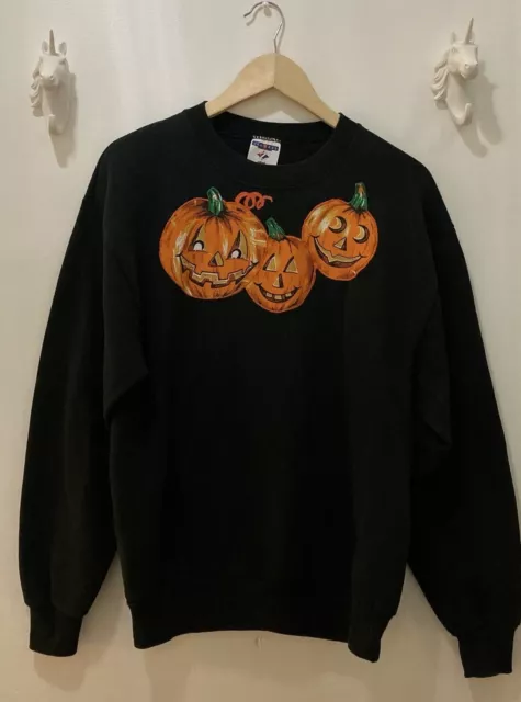 Jerzees Super Activewear Pumpkin Jack-o-Lantern Halloween Size Medium VINTAGE