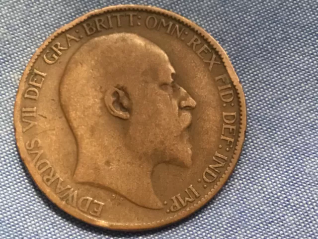 1908 Edward VII British Halfpenny 1/2p 2