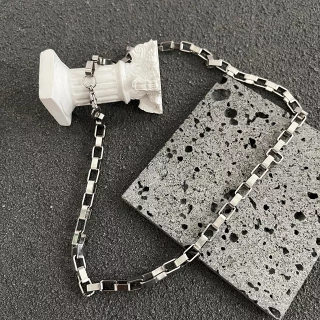 Titanium Steel Link Chain Necklace for Men Women,Punk Hip Hop Necklace