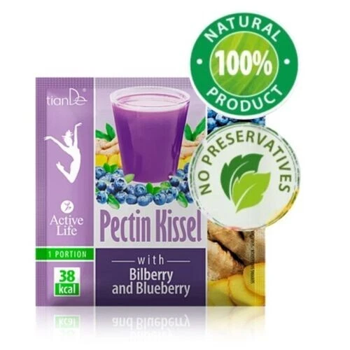 TianDe Pektin Kissel mit Heidelbeere und Heidelbeere Appetitkontrolle TIANDE 15g