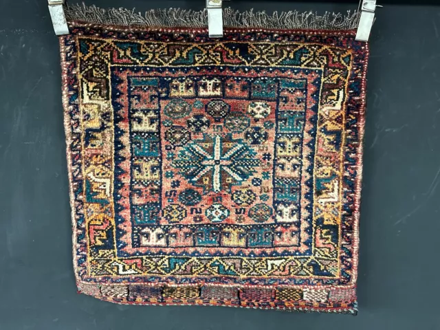 Antike Bachtiar Tasche - Handgeknüpfter Perser Orientteppich 55x65 cm 3