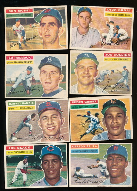(30) diff 1956 Topps baseball common lot w/Roebuck/Groat/Black - all Ex - L889