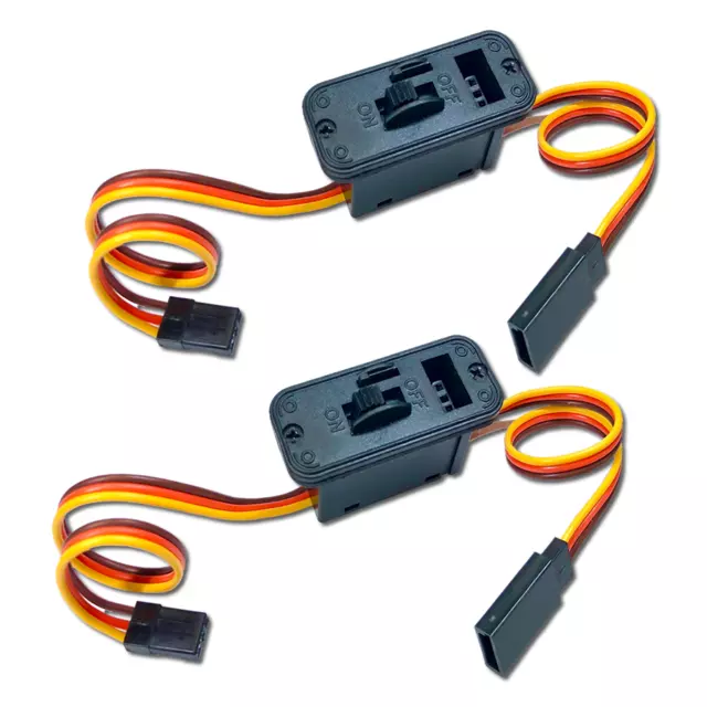 ✅ 2x Ein/Aus Schalter Schalterkabel JR Graupner Futaba mit Ladebuchse 22AWG RC ✅