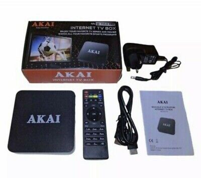 AKAI AKSB 216 2gb RAM 16gb ROM Android Smart TV Box 4K ULTRA HD-Wi-Fi NUOVO. 