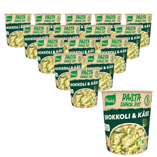 Knorr Pasta Snack Brokkoli-Käse-Soße leckere Instant Nudeln 62 g 16 Stück