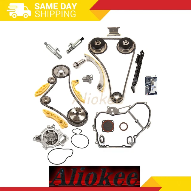 TIMING CHAIN KIT VCT Selenoid Actuator Gear w/Water Pump For GM 2.2L 2