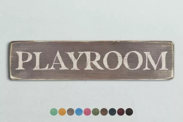 PLAYROOM Vintage Style Wooden Sign. Shabby Chic Retro Home Gift