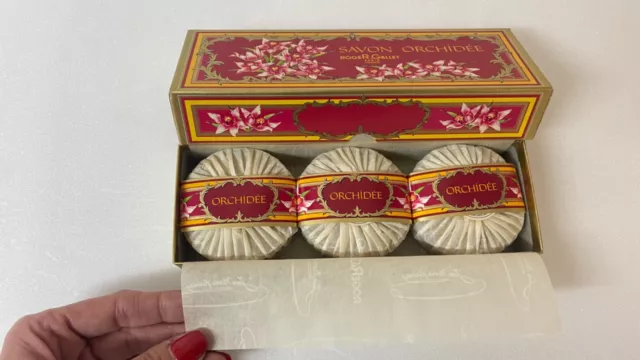 Coffret de 3 Savons Orchidee de Roger & Gallet (poids total 300 g) Vintage