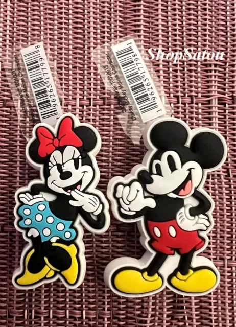 Lot of 2 NWT CROCS x DISNEY Mickey & Minnie Mouse Jibbitz Charm Shoes Charms