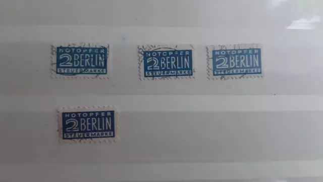 4 Briefmarken Französische Zone Zwangszuschlagsmarken Notopfer Berlin Mi DE Z3