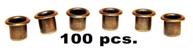 100pc. Antique Copper 1/4" Vintage-Style Guitar Tuner Bushings/Ferrules