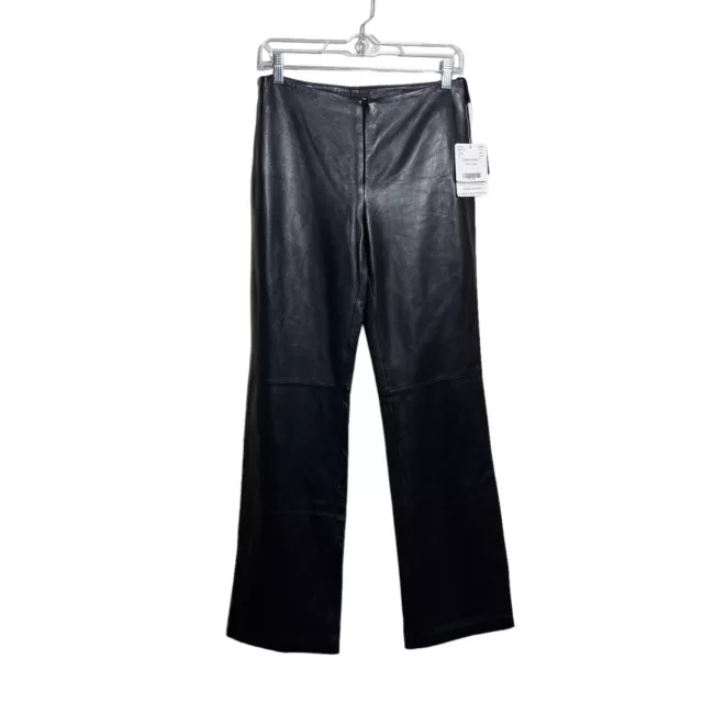 Doncaster Collection Pants Women's 2 Black 100% Leather Lined Bootcut NWT