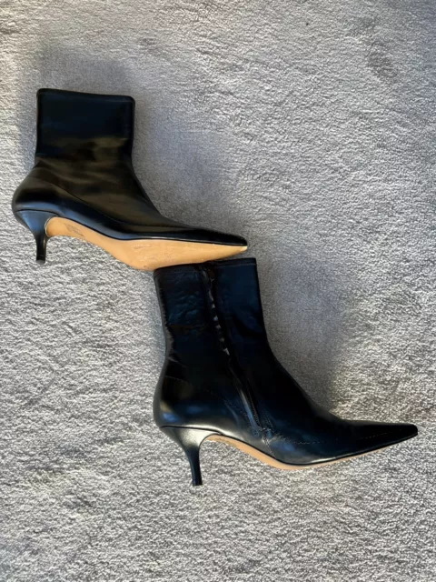JIGSAW BLACK LEATHER mid calf boots. VGC. Size 5 68.00 PicClick UK