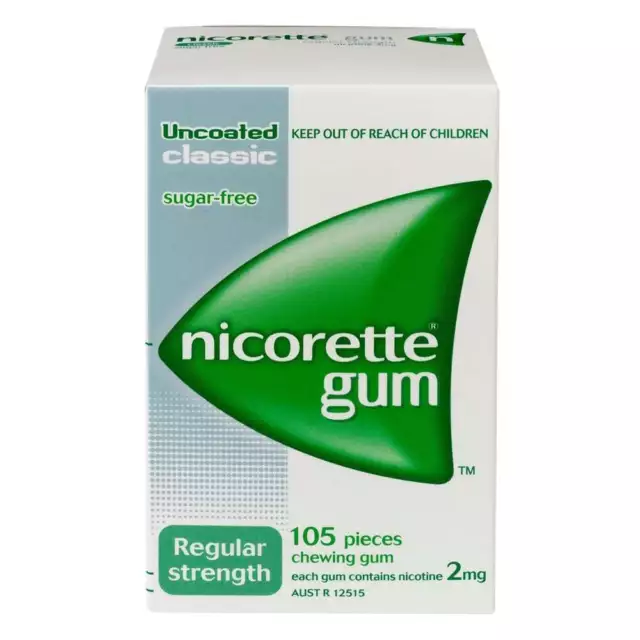 NEW Nicorette Gum Classic 2 mg 105 Pack