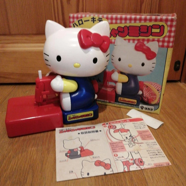 Hello Kitty Meow Meow Sewing Machine Japanese 1980s Showa Retro Used