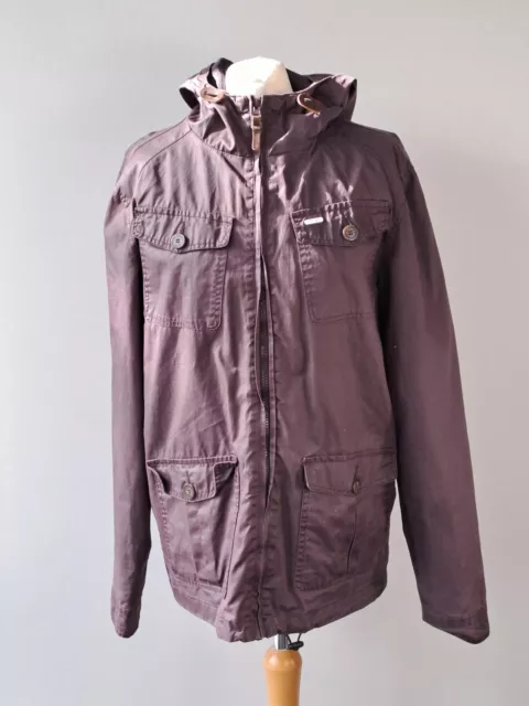 Soviet Maroon Zip Up Hooded Jacket Mens Size Medium (GZ22)