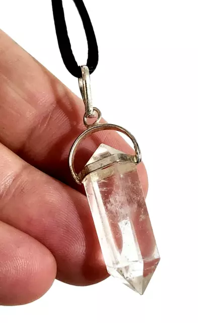 Quartz Necklace Jewellery Reiki Charged Powerful Pendant Healing Long Tie Cord