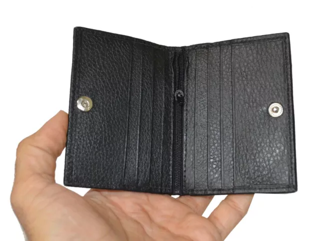 RFID Mens Slim Front Pocket Wallet Genuine Leather Bifold Id/credit Card Holder