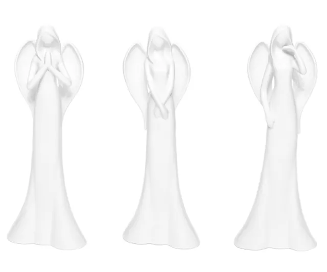 Figura Decorativa de Ángel Porzellanengel Blanca la Navidad Rezando Sepulcro