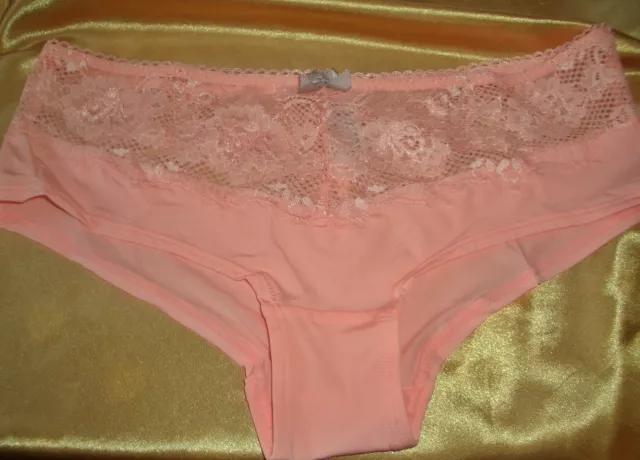 Edles Nylon Spitzen Höschen pfirsich Gr. 36-38 Nylonslip Panty Vivance neu (K33)