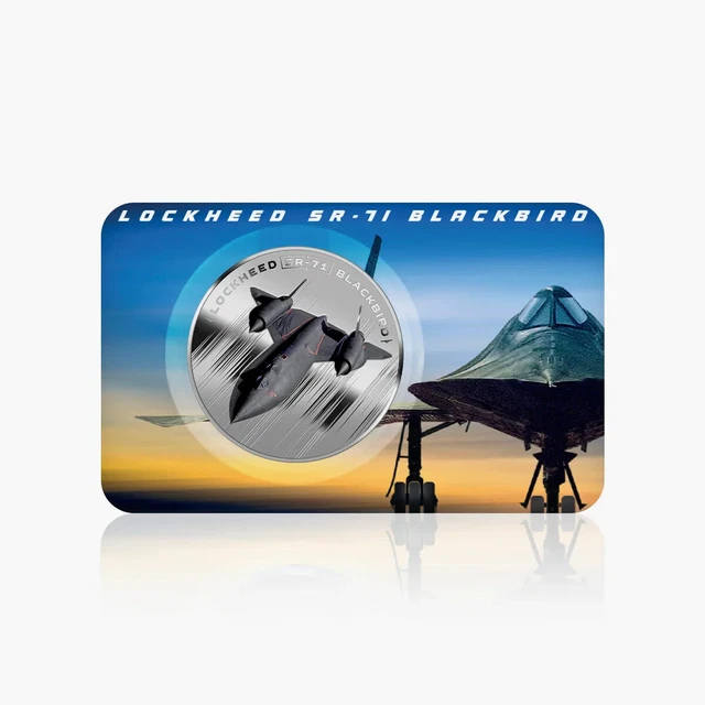 2025 LOCKHEED SR-71 Blackbird Plane 60th Anniversary Silver Coin B/NEW ...