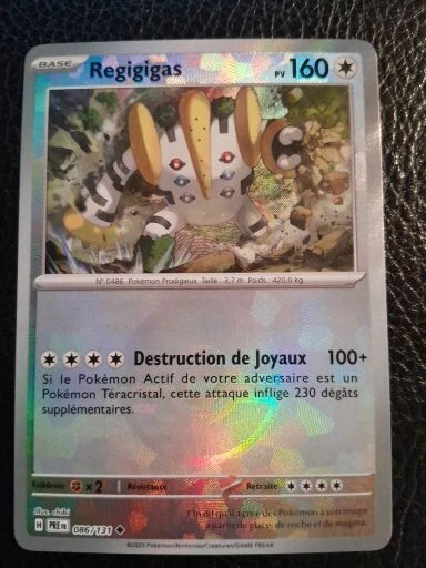 Regigigas 086/131 Reverse - Myboost X Écarlate et Violet 8.5 Évolutions Prismatiques - Coffret de 10 Cartes Pokémon Françaises Regigigas 086/131 Reverse - Myboost X Écarlate et Violet 8.5 Évolutions Prismatiques - Coffret de 10 Cartes Pokémon Françaises