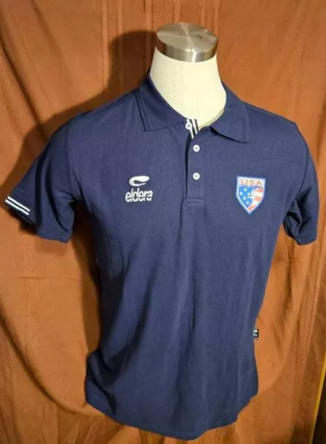 USA Team Handball Mens Polo Shirt, Eldera, Blue, Cotton Blend, Size L, New