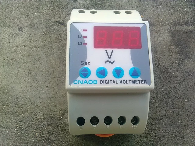 Mini ampèremètre modulaire triphasé à montage sur rail DIN, indicateur