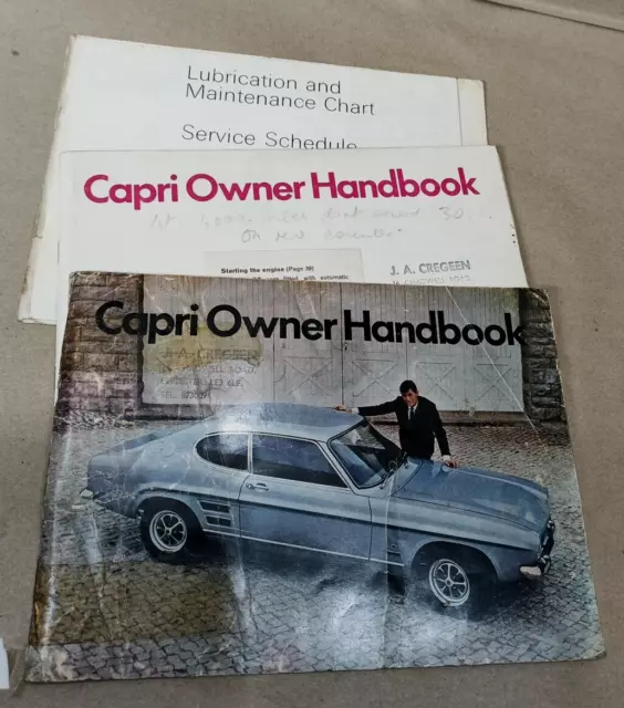 CAPRI Mk 1 Owner Handbook original FORD MOTOR Co publication 2