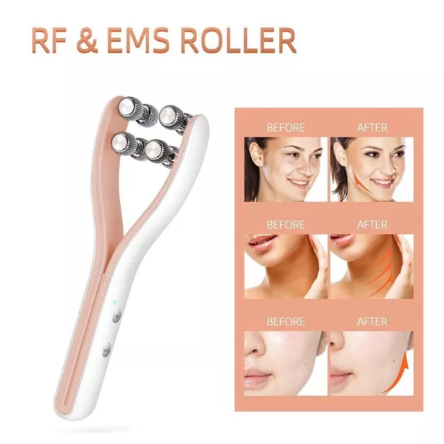 Electric V Face Massager Roller EMS RF Facial Neck Lifting Body Shaping Massager