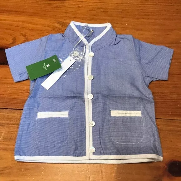 New $85! KATE SPADE Baby 0-3M Chambray Blue Jay Top Unisex