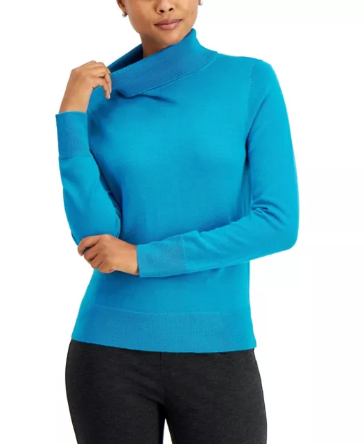 Charter Club Women's XS Dreamy Aqua Turtleneck Sweater