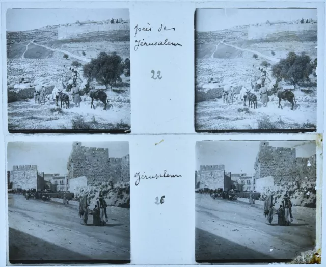 Set Of 2 Views Stereo Format 45 x 4 7/32in Jerusalem