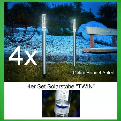 4x LED Solarleuchte Solarstäbe Solar Gartenleuchte Designleuchte Solarlampe NEU