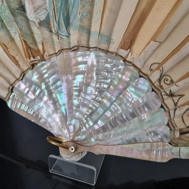 ANCIEN EVENTAIL À Palmette Duvelleroy XIXème Antique FAN VENTAGLIO EUR ANCIEN EVENTAIL À Palmette Duvelleroy XIXème Antique FAN VENTAGLIO EUR