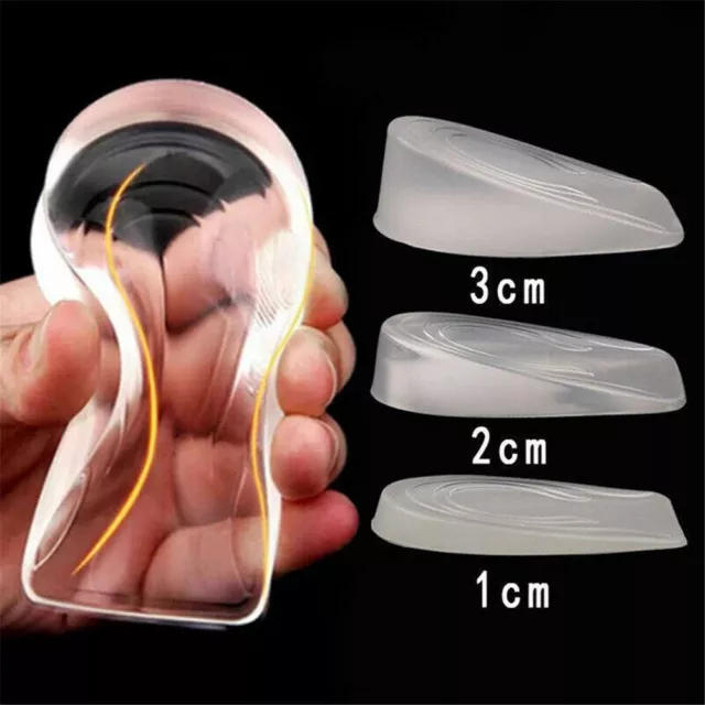 Soft Lift Up Silicone Gel Taller Height Increase Shoe Insoles Heel Insert Pad