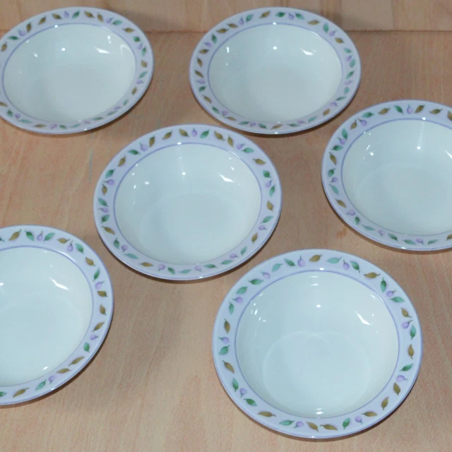 6 Berries and Leaves Cereal Pudding Bowls Marks and Spencer 7 Inch