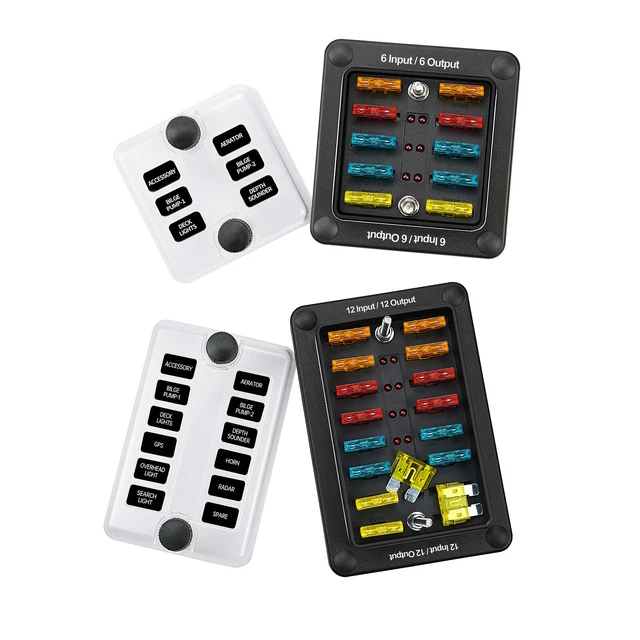 6/12 Way Blade Fuse Box Block Holder ATO ATC for Car Marine Boat RV Waterproof Q