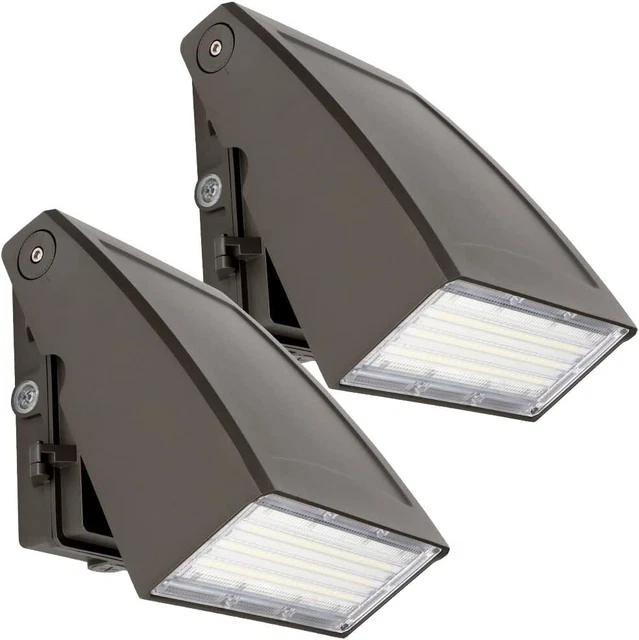 5000K 2 PACK LED Wall Pack Dusk to Dawn Commercial Outdoor Security